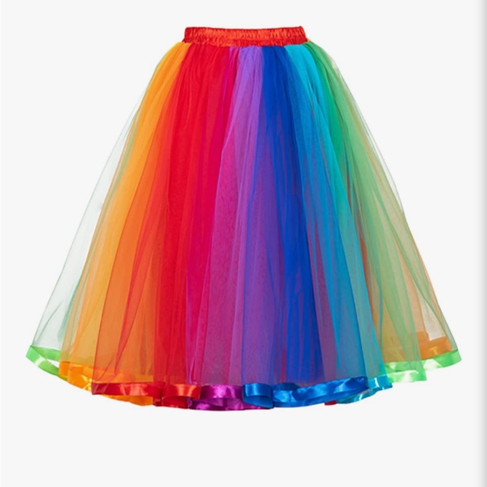 Rainbow Tulle Maxi Skirt Tutu